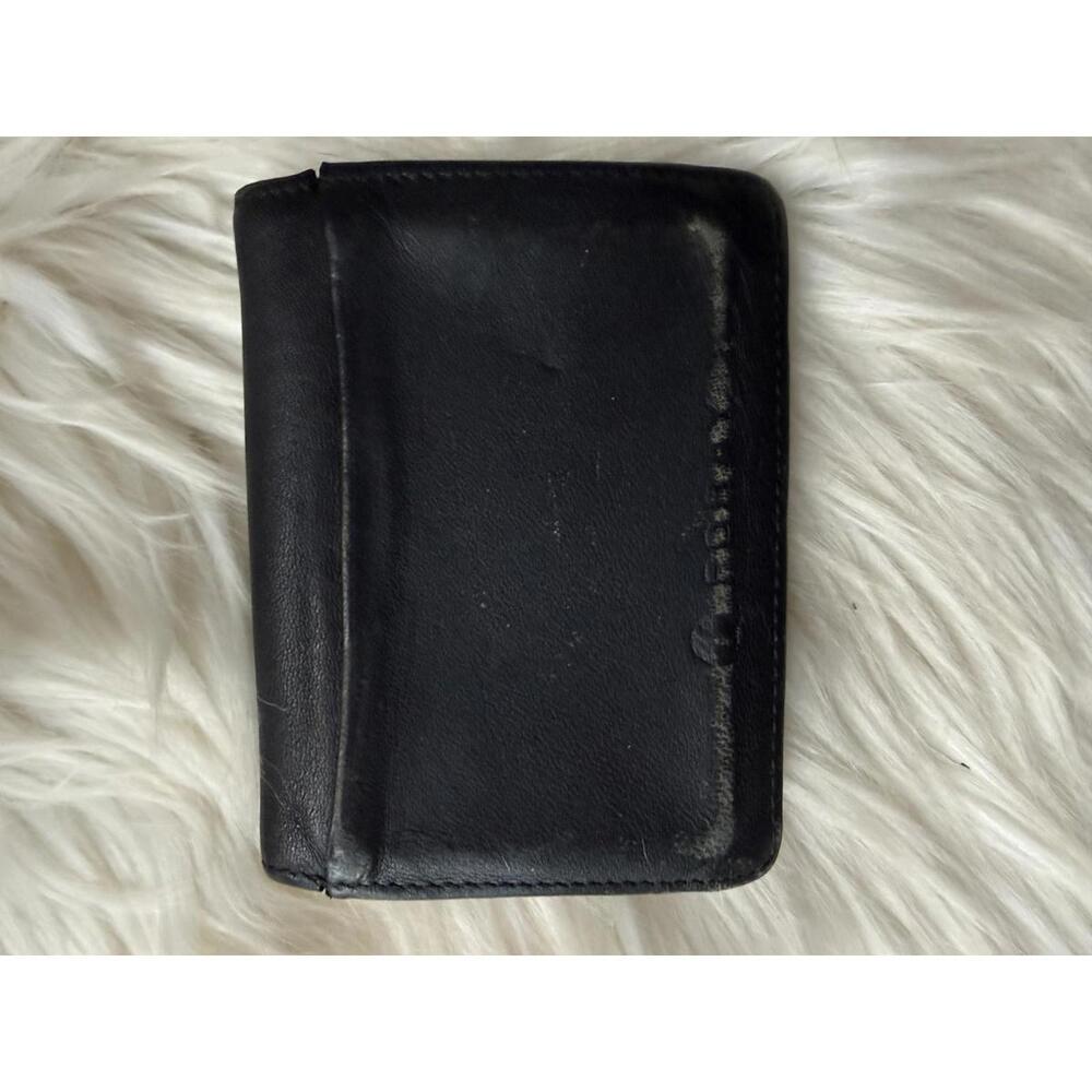 Foray Black Leather Card Holder Wallet